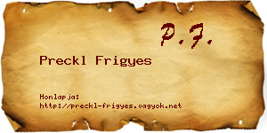 Preckl Frigyes névjegykártya